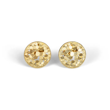 13mm Chaos hex disc stud earrings