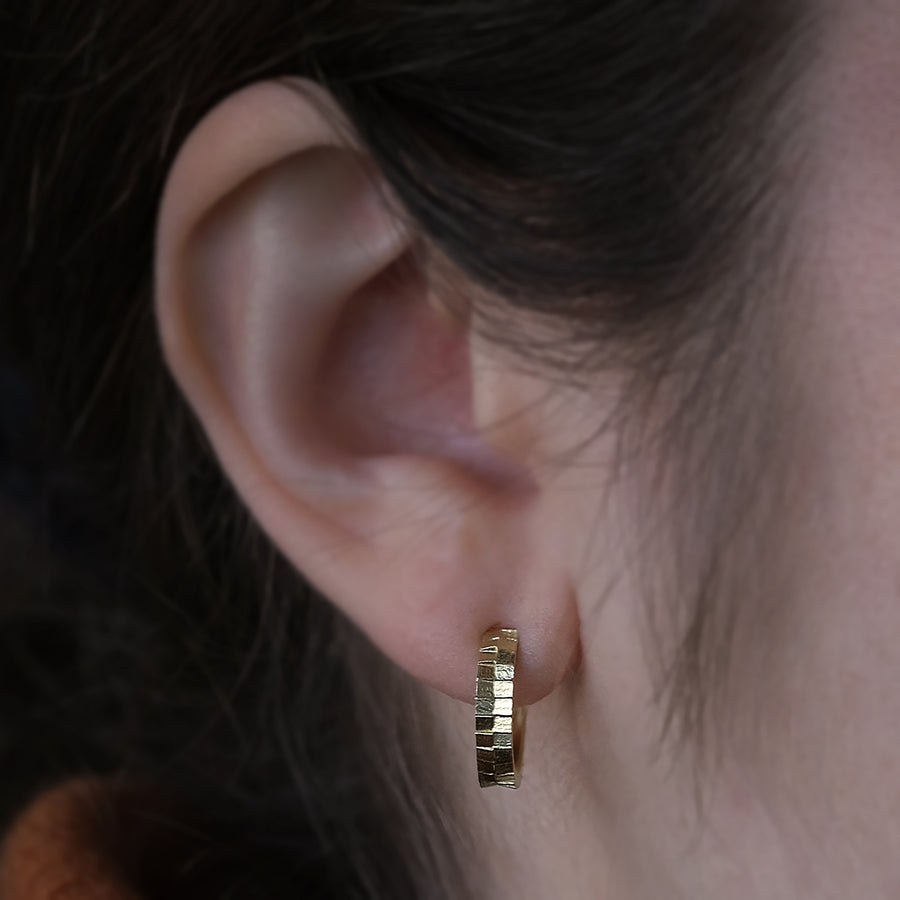 14mm Double square hoop earrings