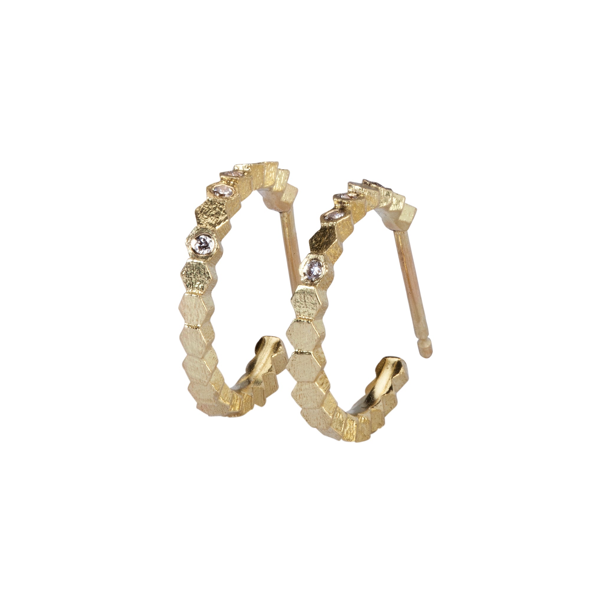 10mm Single Hex Hoop Earrings Jo Hayes Ward