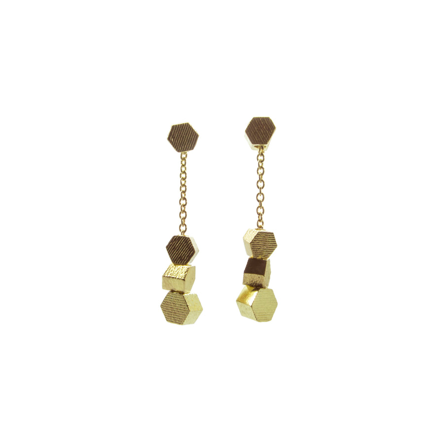 Extra Short chain hex drop earrings