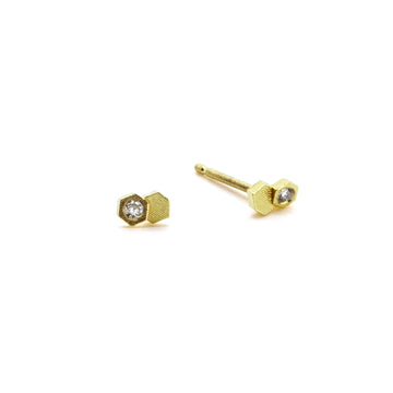 Two chaos Hex Stud earrings
