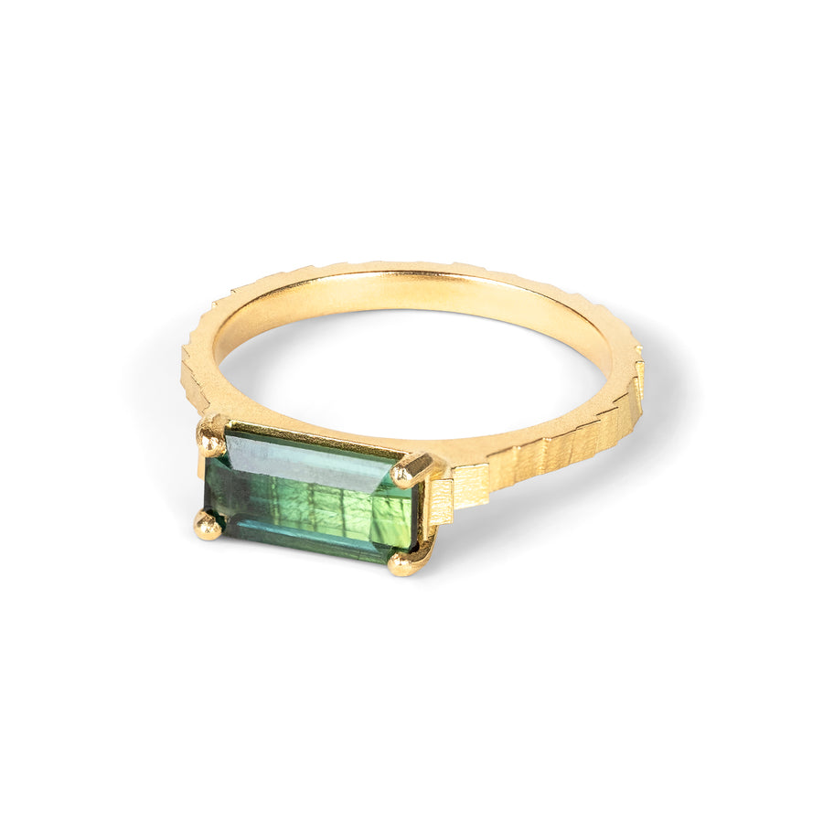 2mm square band with Tourmaline