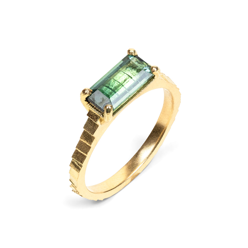 2mm square band with Tourmaline