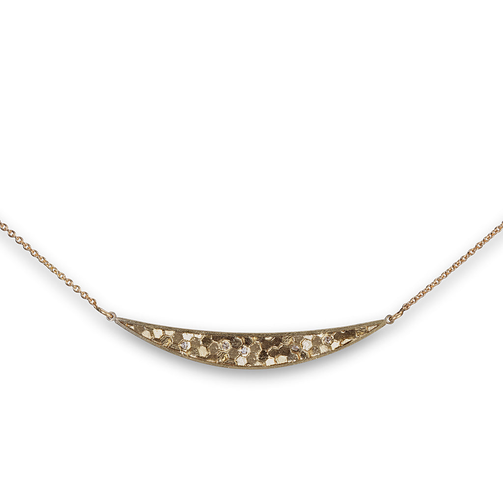 40x5mm Hex Crescent Necklace