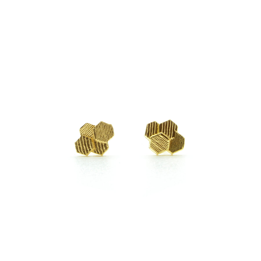 Four chaos Hex Stud earrings