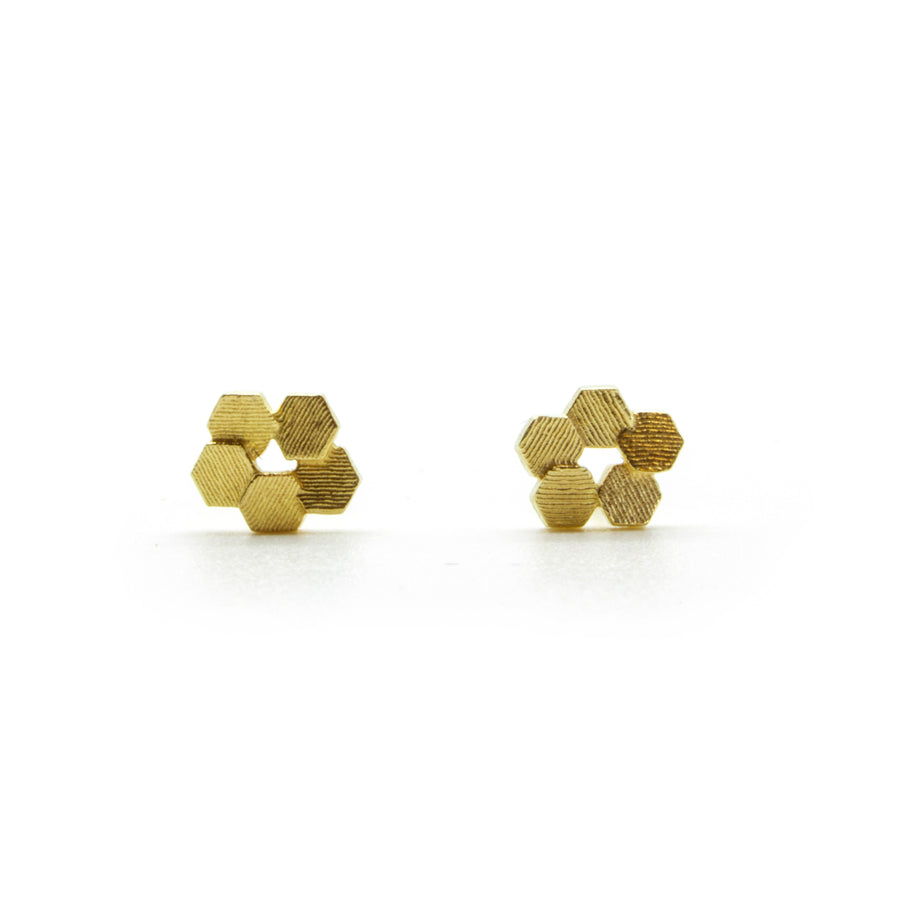 Five chaos Hex Stud earrings