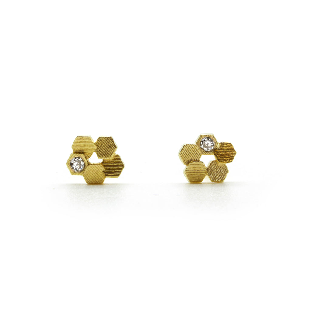 Five chaos Hex Stud earrings