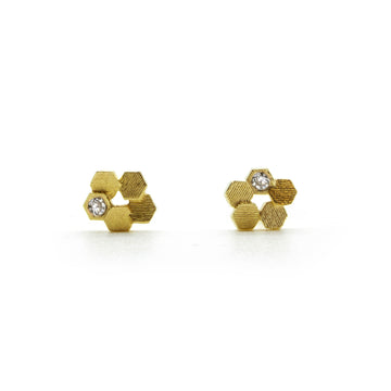 Five chaos Hex Stud earrings