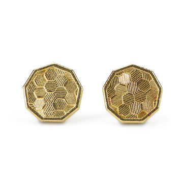 8mm Koin Hex Stud earrings