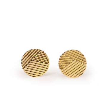 8mm Contour Disc Stud Earrings