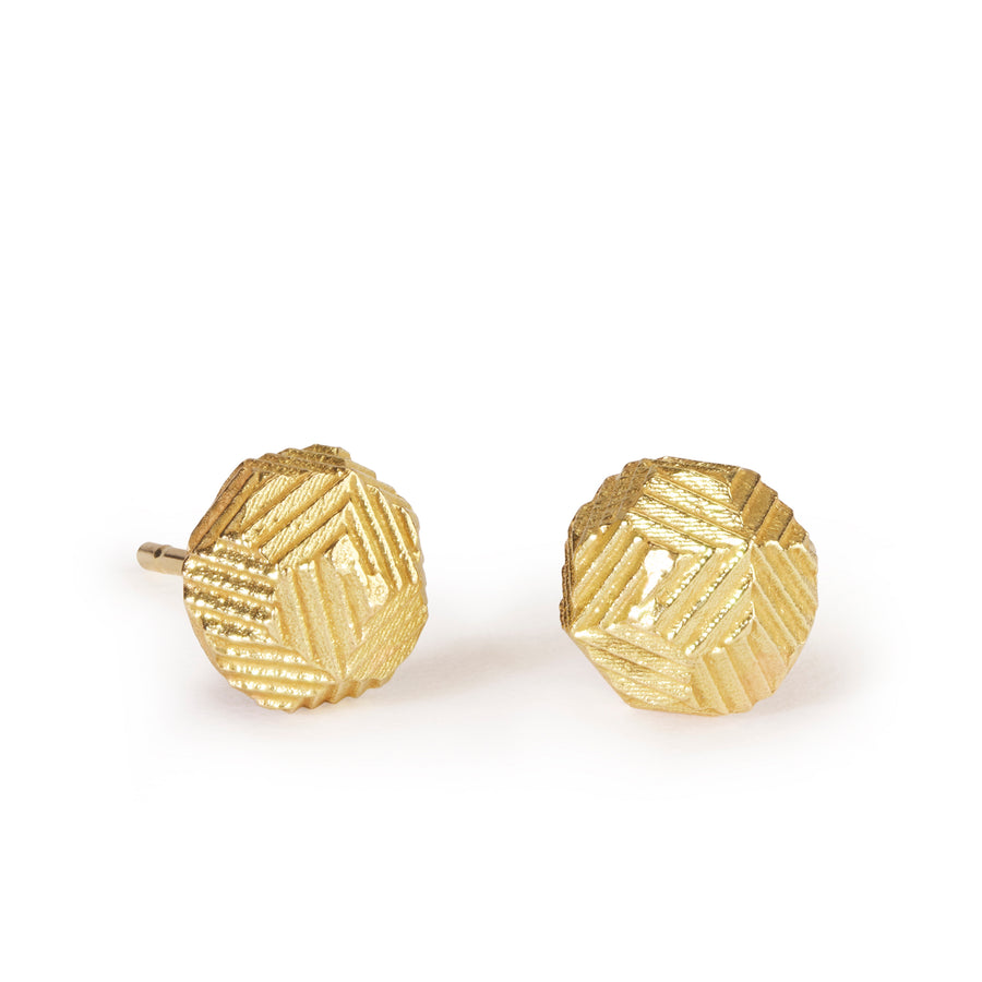 8mm Domed Contour Stud Earrings