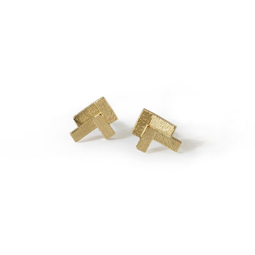 Chevron Parquet Stud Earrings