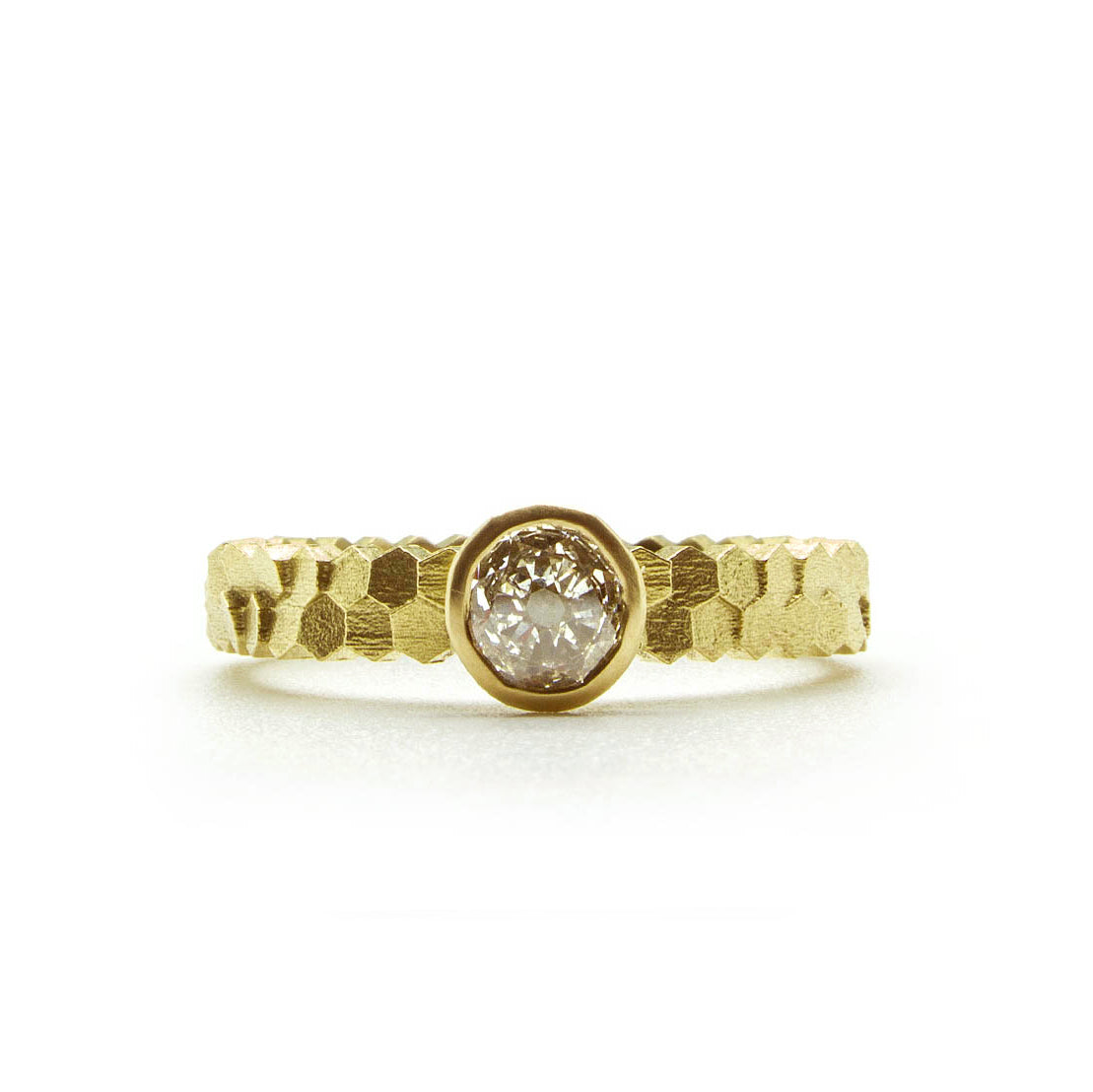 Double Hex Ring with 4.5mm brilliant cut Diamond – Jo Hayes Ward