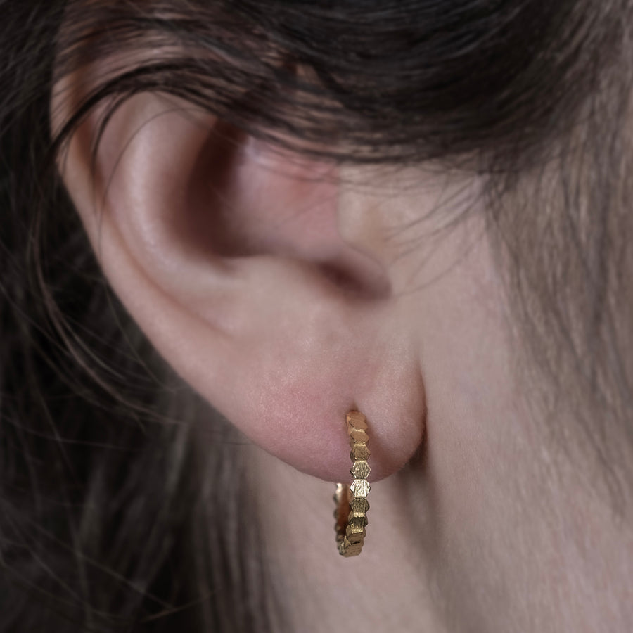 14mm Single Hex Hoop Earrings