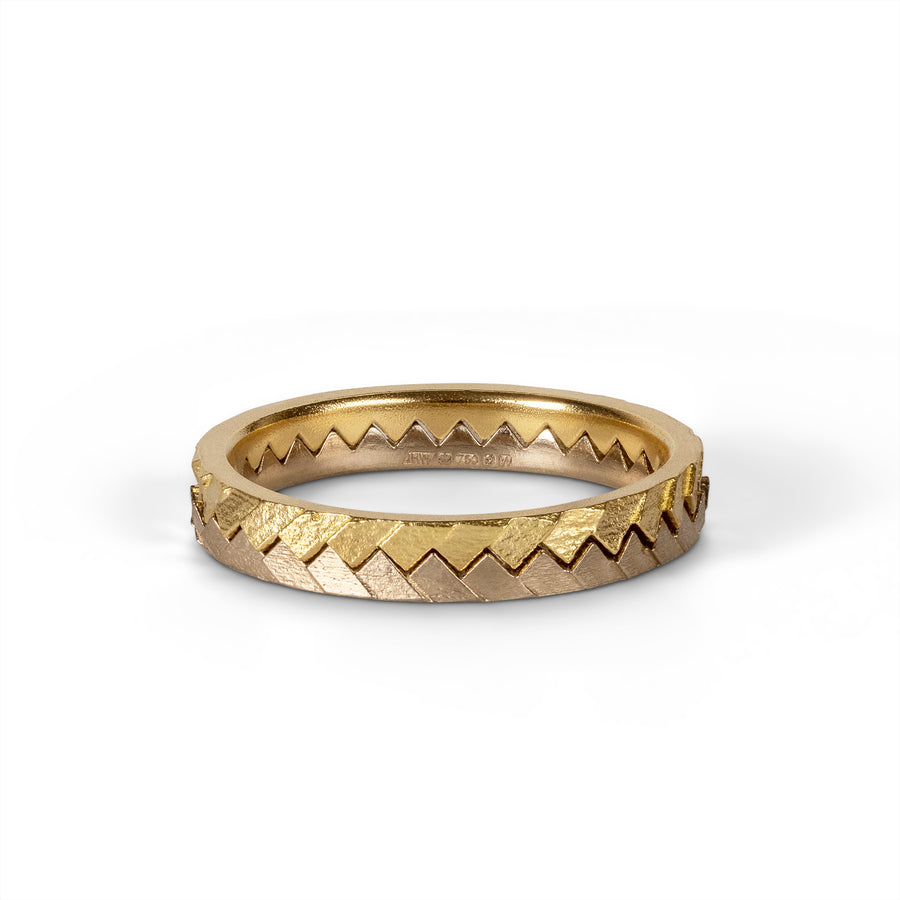 Half Parquet ring 18ct yellow gold