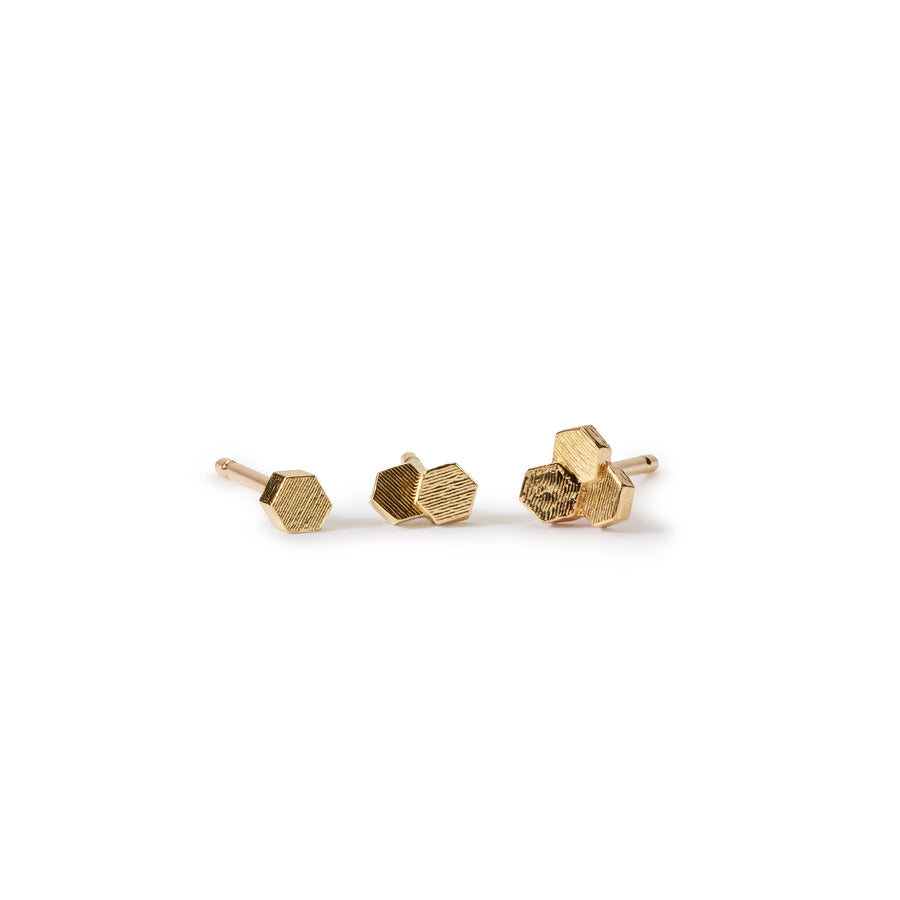 Two chaos Hex Stud earrings