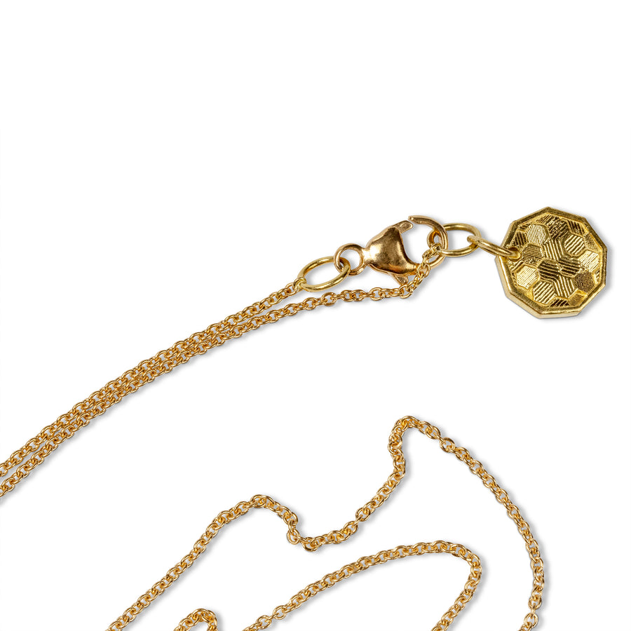 Hex fan pendant with 4.7mm rosecut diamond