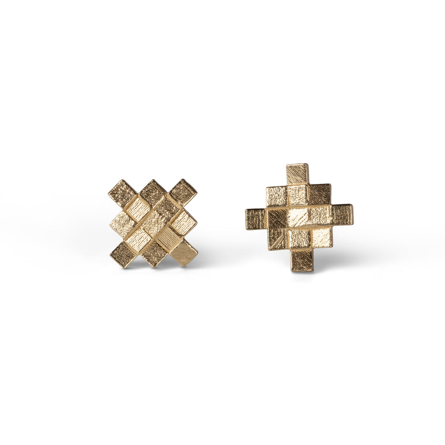 Large Inca Cross Square Studs