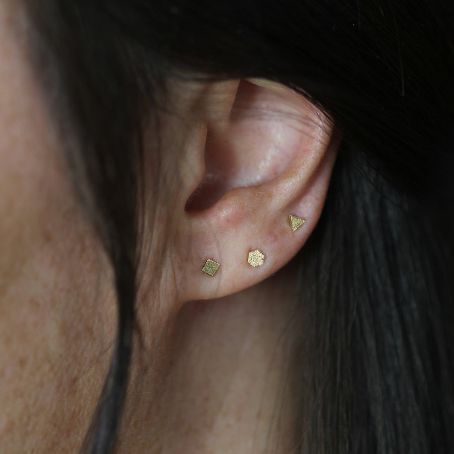 Hexagon Glint stud earring