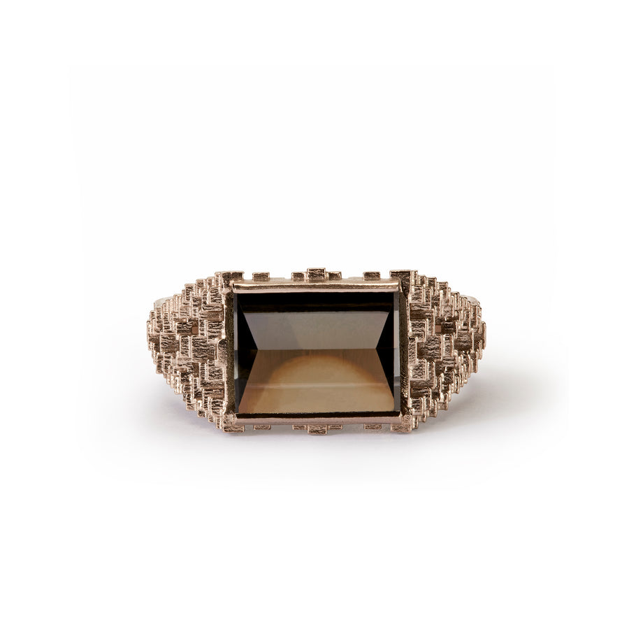Tapered Cube Ring with Grey Tourmaline