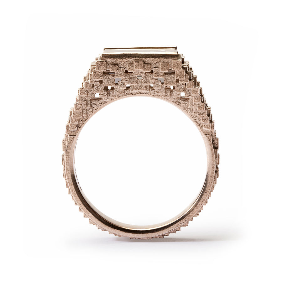 Tapered Cube Ring with Grey Tourmaline