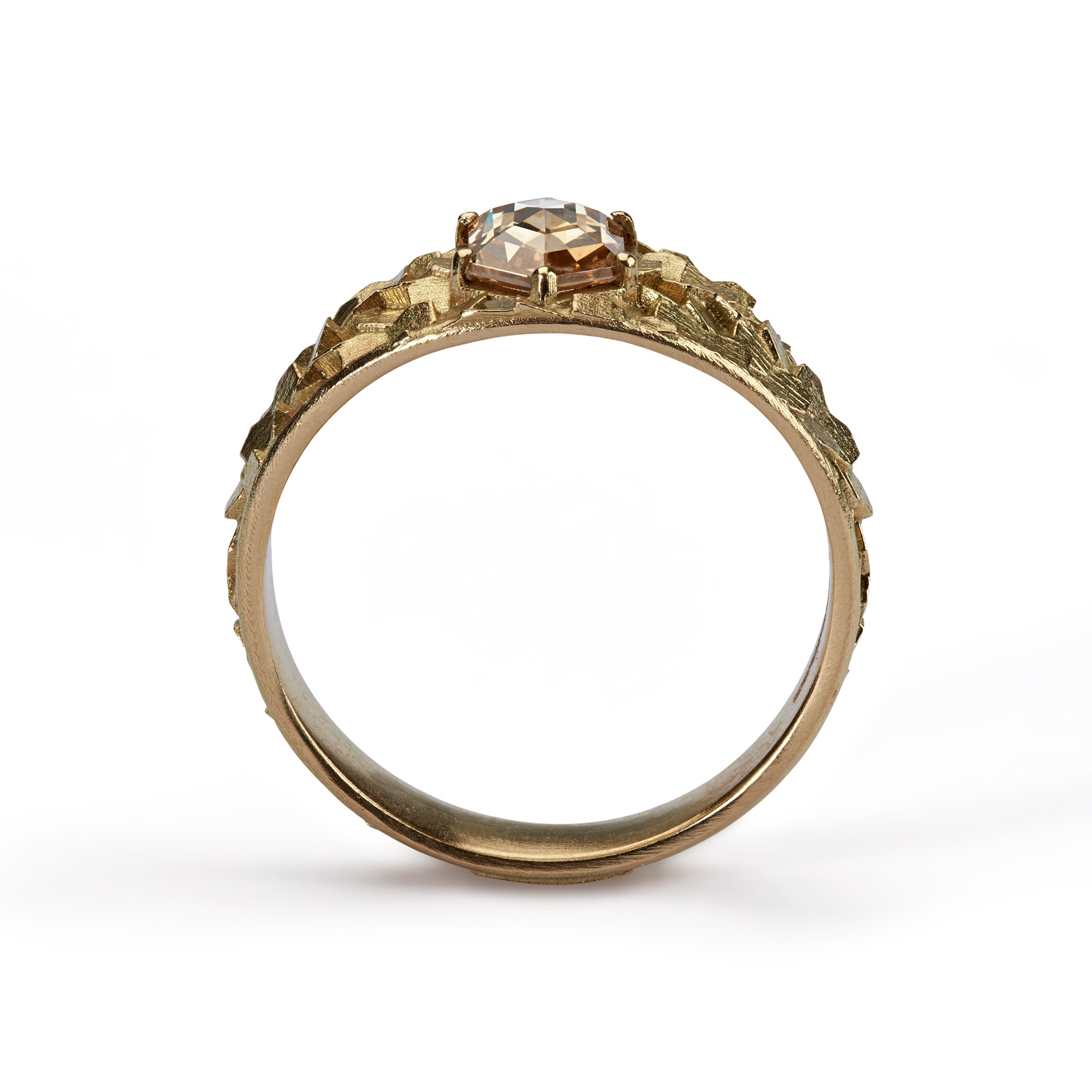 Tapered hex ring with long hexagonal diamond – Jo Hayes Ward