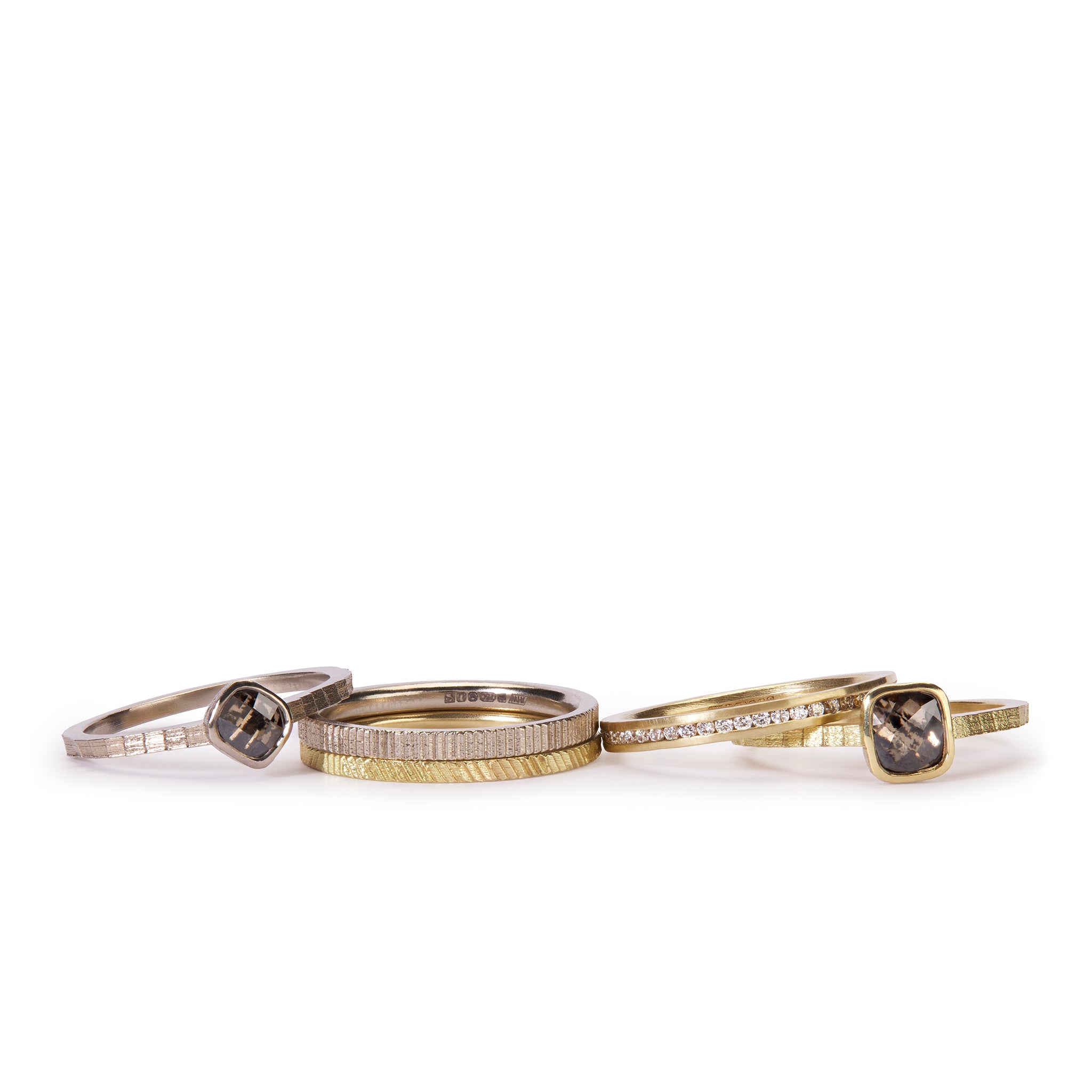 Square and Contour stacking ring set – Jo Hayes Ward